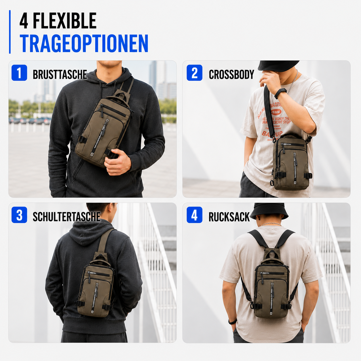 Taschen Schulterrucksack Wasserabweisend mit Anti-Diebstahl & USB – UrbanSecure Bag