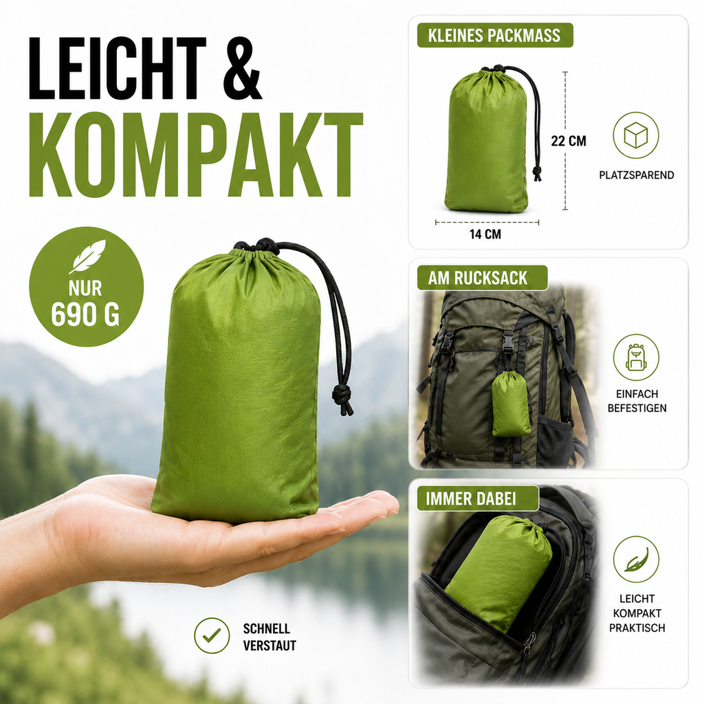 Ultraleichte Hängematte 2 Personen – SkyNest Duo