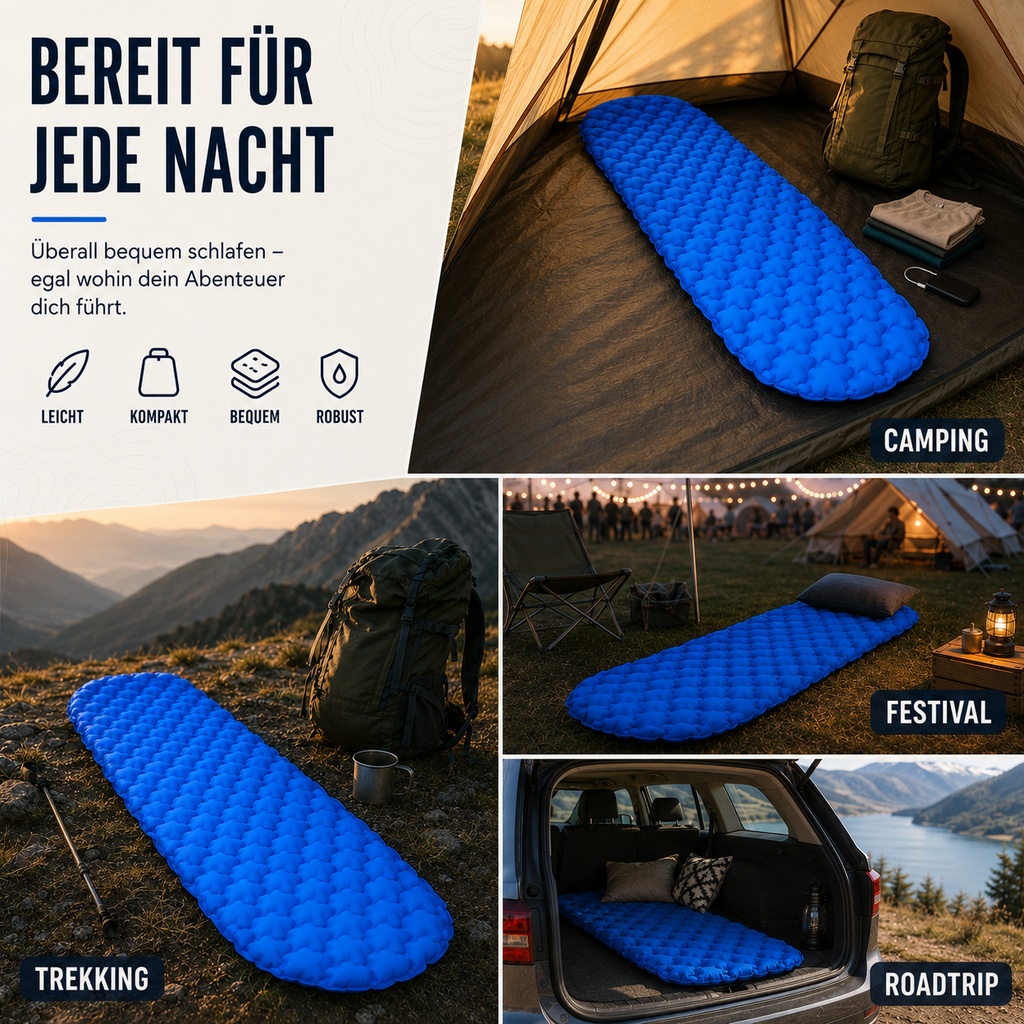 Ultraleichte Schlafmatte 4 Jahreszeiten – AirFlow CompactPad