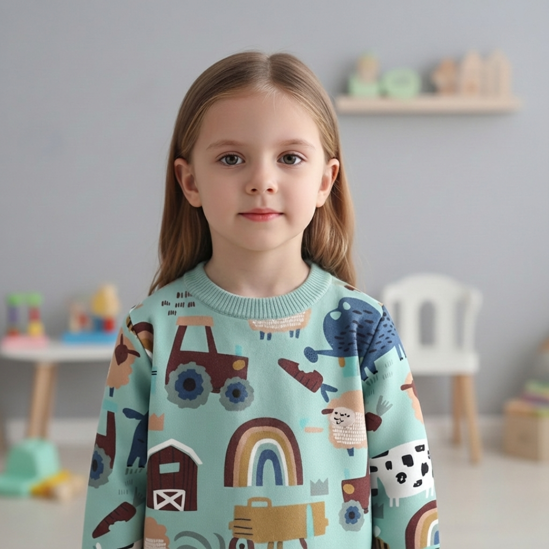 Kinder Pullover mit Cartoon-Print