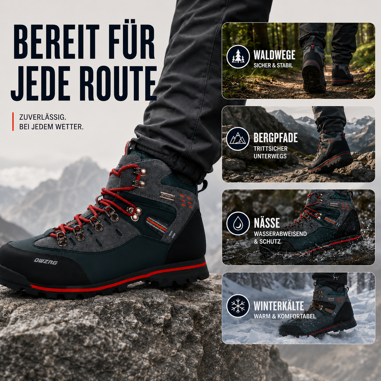 Wanderschuhe Herren wasserdicht und rutschfest – BergStride Bergschuhe