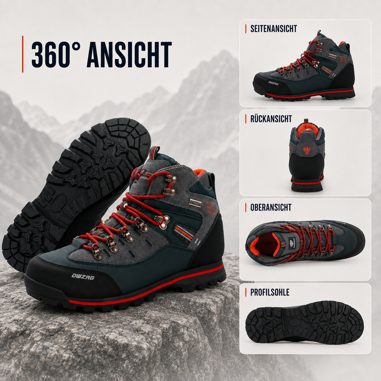 Wanderschuhe Herren wasserdicht und rutschfest – BergStride Bergschuhe