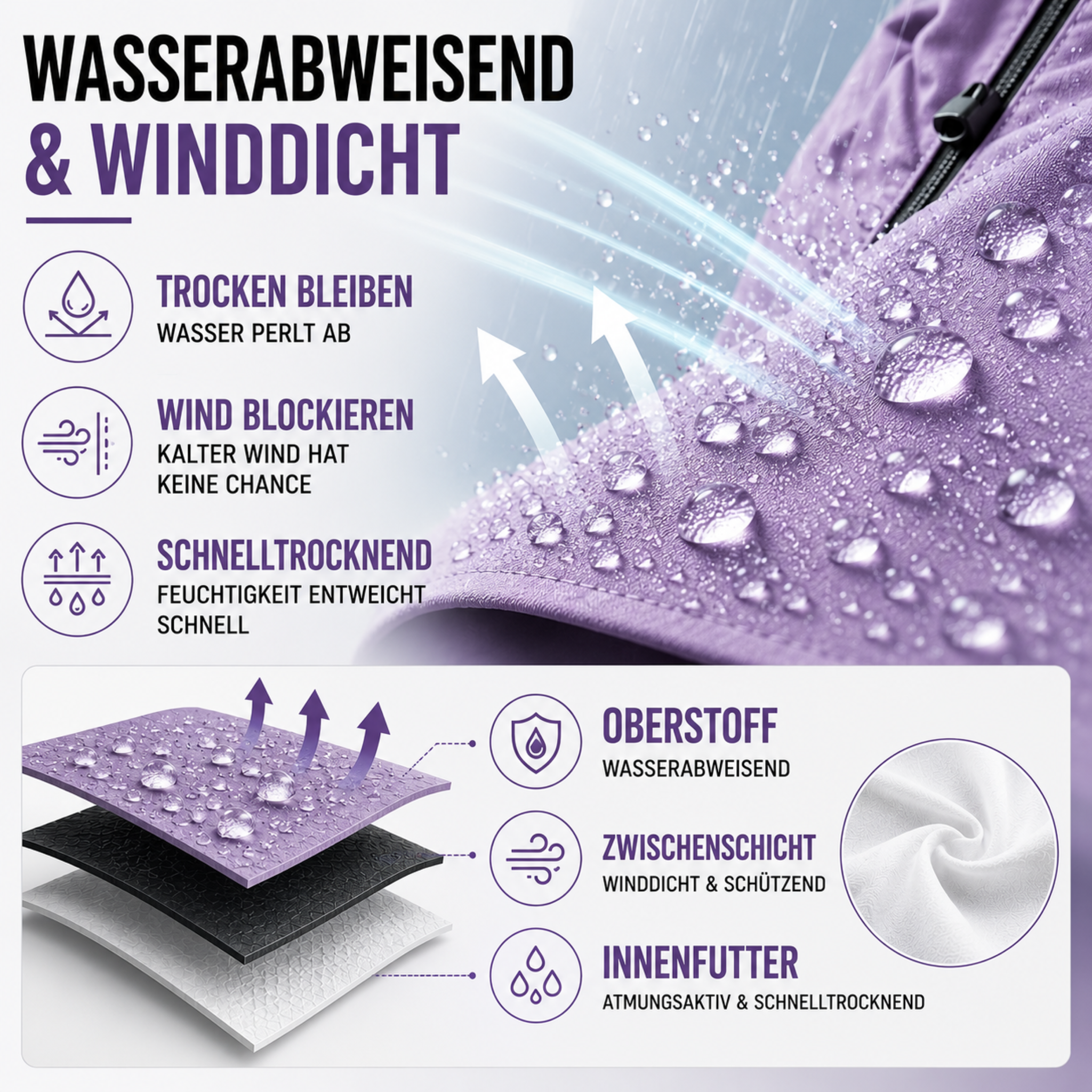 Wasserdichter Allwetter-Mantel mit Kapuze & Fronttasche – StormShield Parka