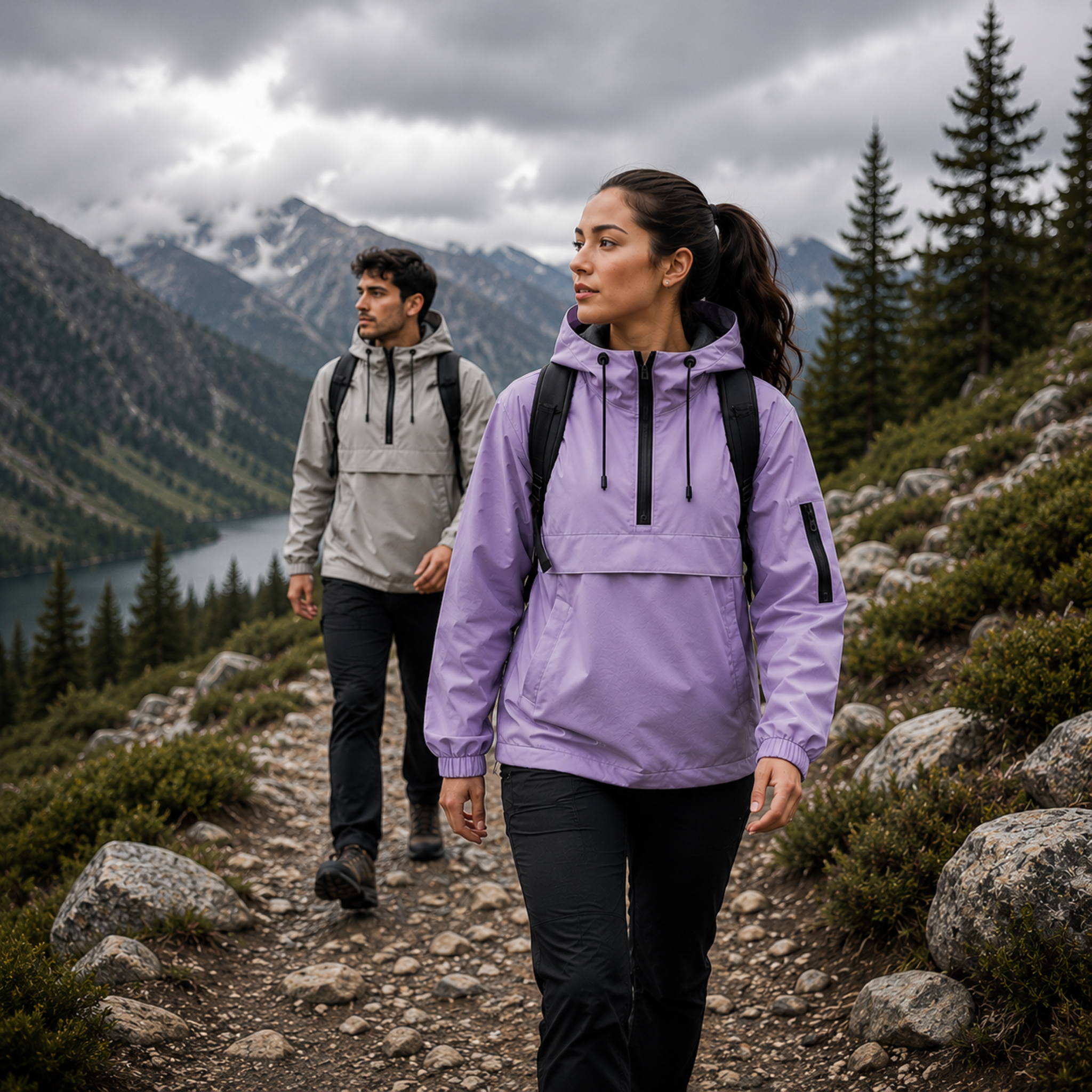 Wasserdichter Allwetter-Mantel mit Kapuze & Fronttasche – StormShield Parka