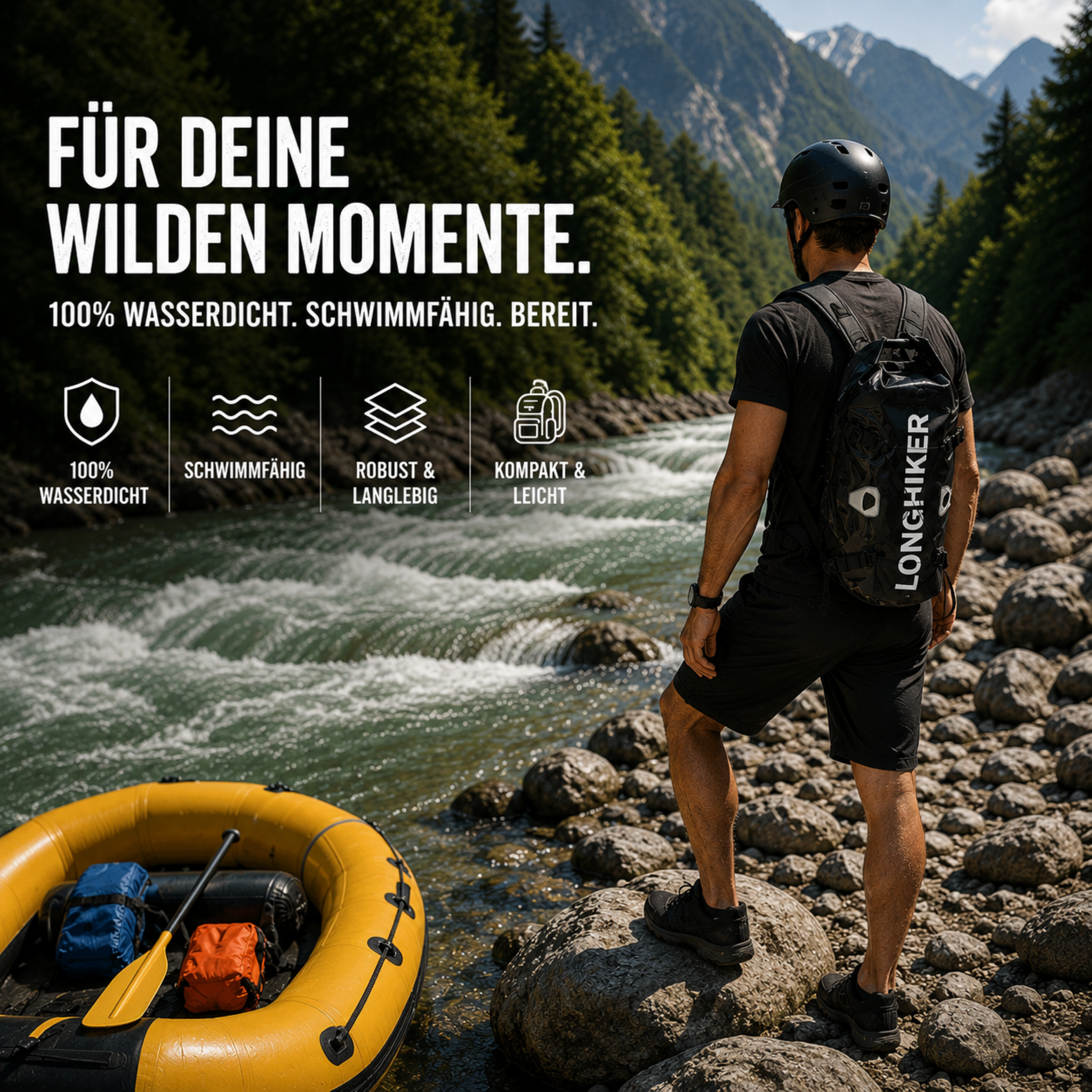 Wasserdichter Outdoor Rucksack 30L – TrekFloat Gearpack