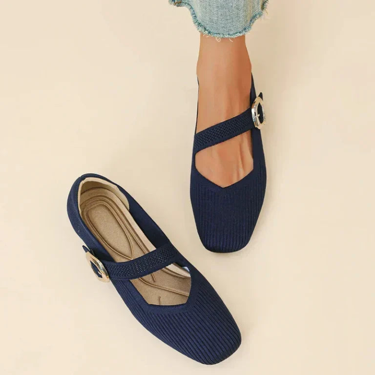 Damen-Mary-Jane-Ballerinas atmungsaktiv