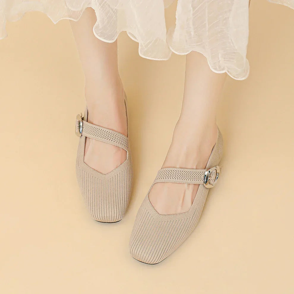 Damen-Mary-Jane-Ballerinas atmungsaktiv