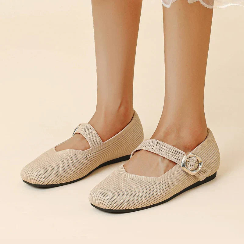 Damen-Mary-Jane-Ballerinas atmungsaktiv