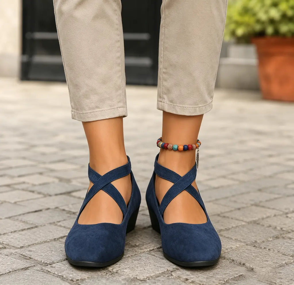 Damen-Komfort-Ballerinas mit Fußgewölbestütze