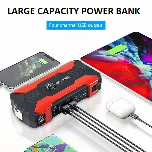 Tragbarer Auto-Starthilfe-Booster mit Powerbank & Notfalltaschenlampe