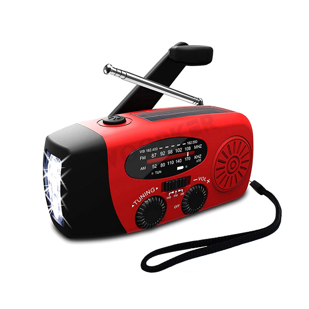 Tragbares Notfall-Handkurbel-Solarradio – AM/FM/Wetterband, LED-Taschenlampe & 1000mAh-Powerbank