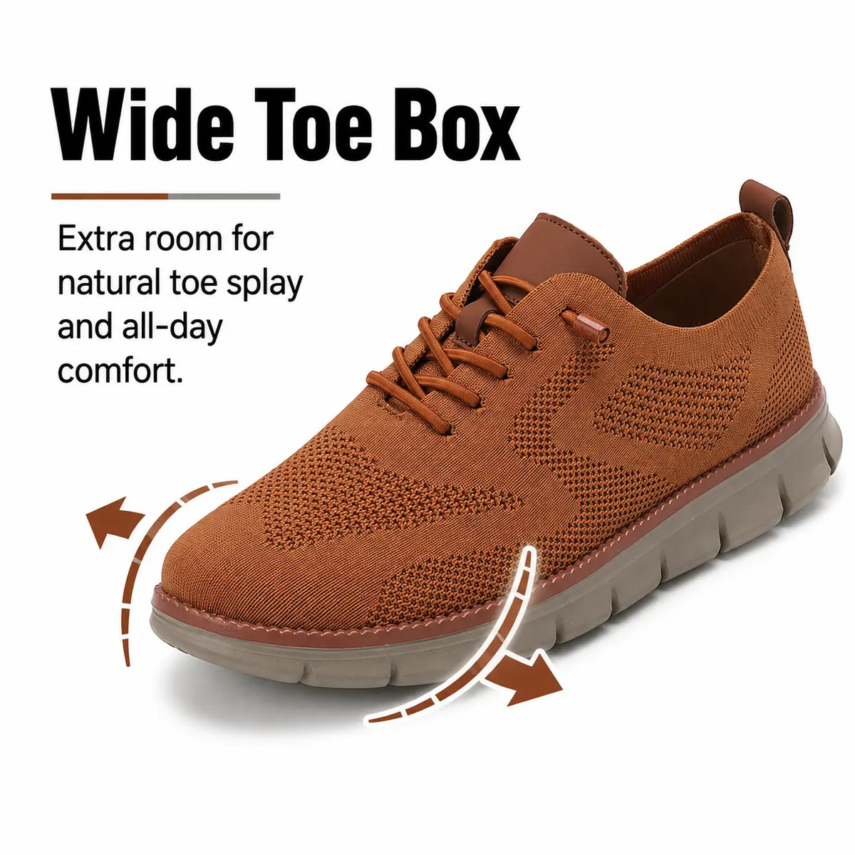 Herren-Komfortschuhe mit breiter Zehenbox