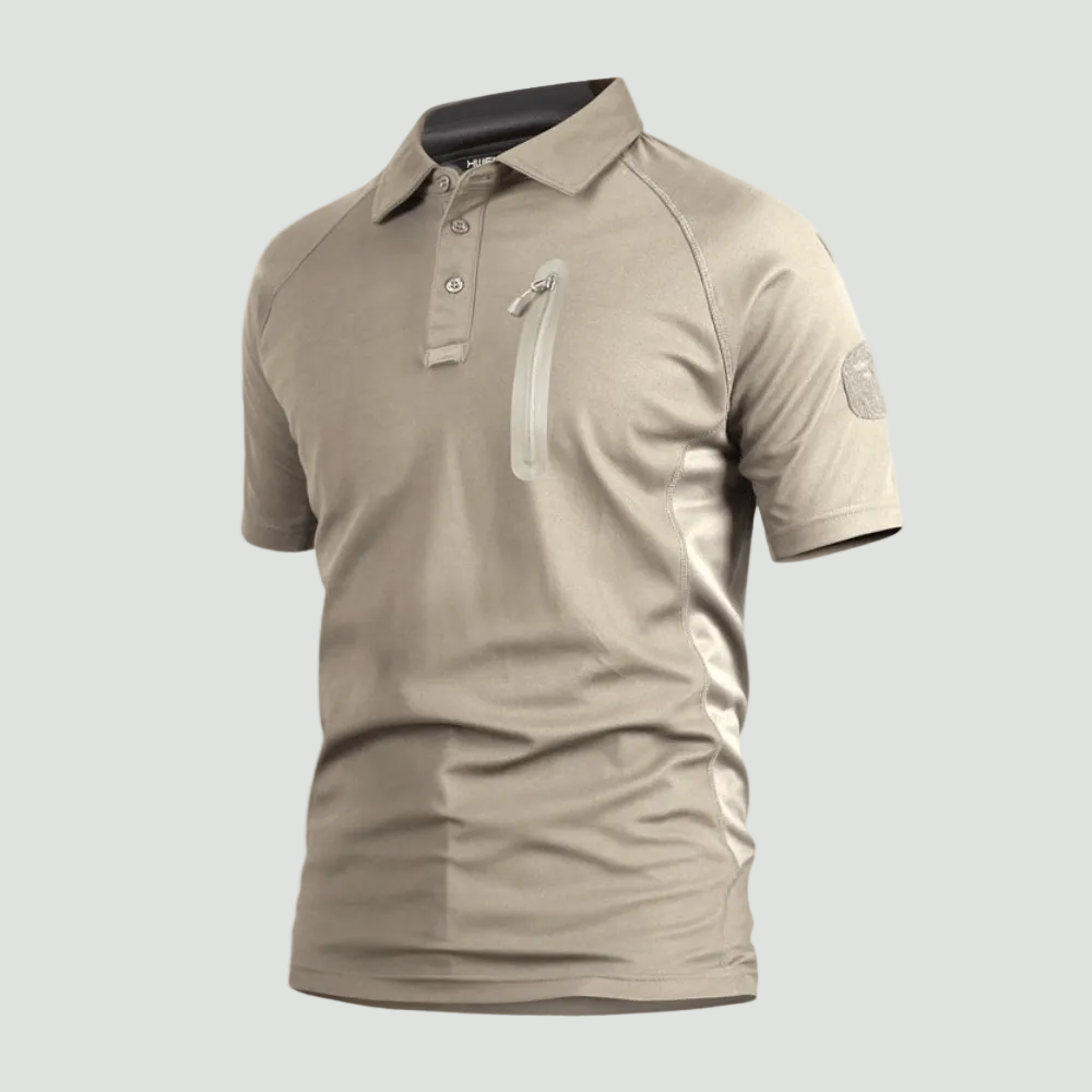 Herren Schnelltrocknendes Polo-Shirt mit Reißverschlusstasche