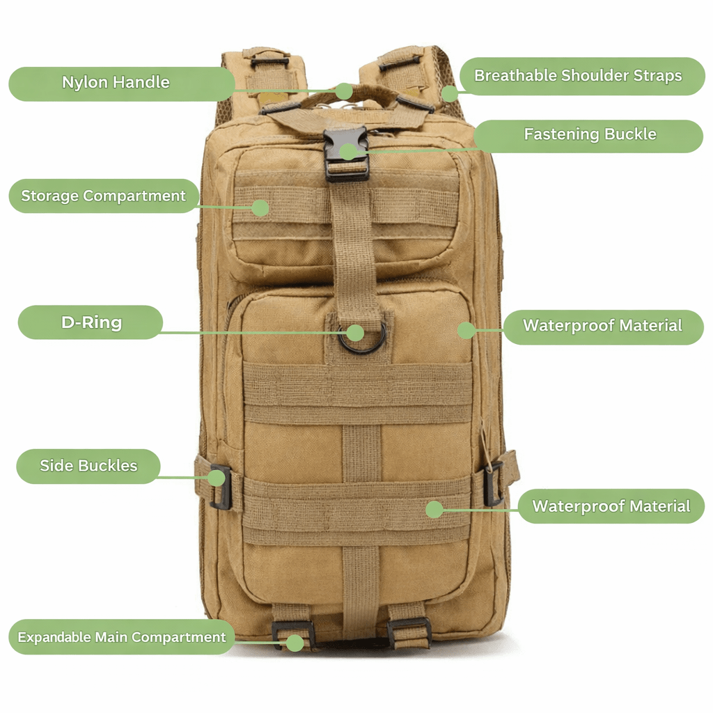 Wasserdichter 50-Liter-Tactical-Rucksack für Reise und Outdoor
