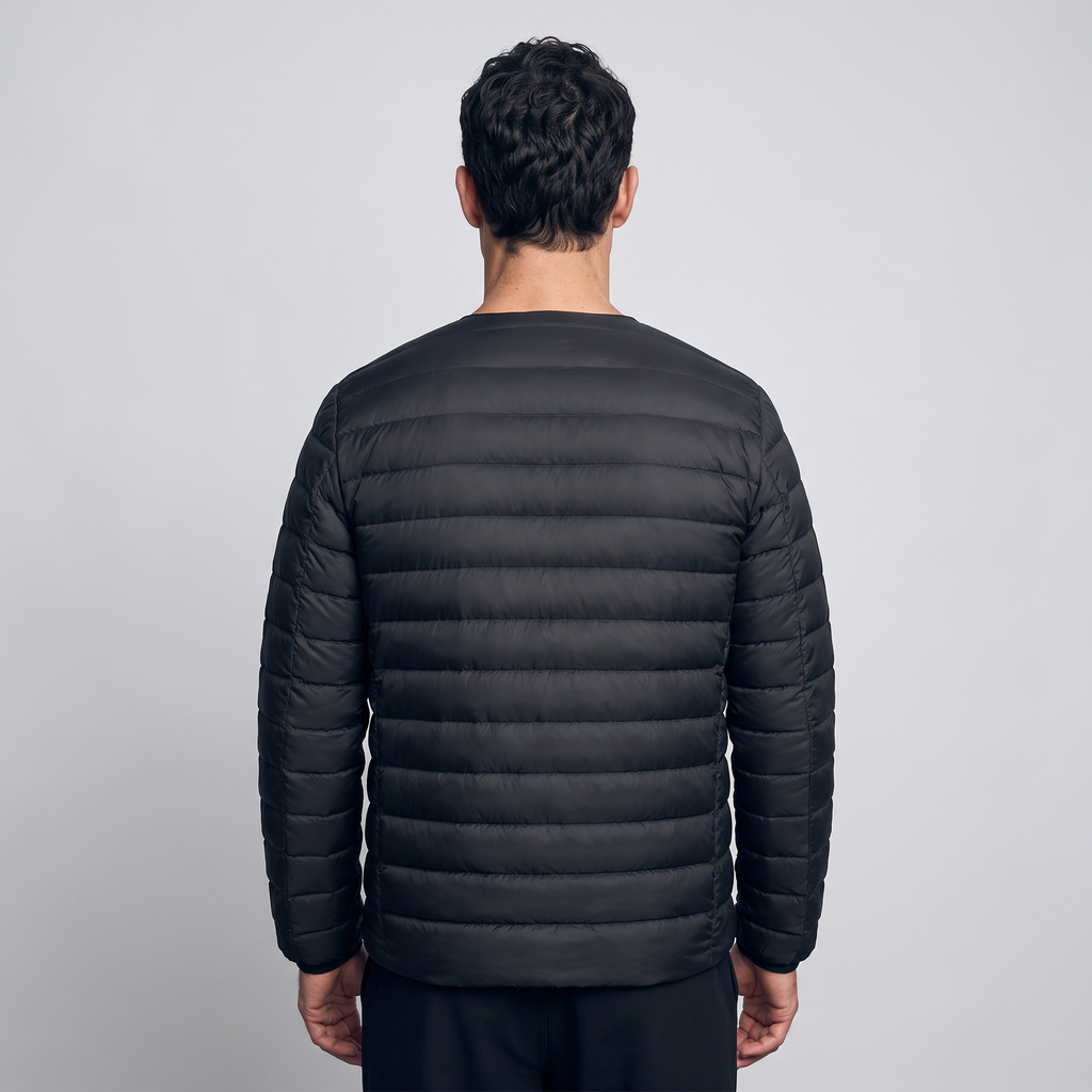 Herren Daunenjacke – wandelbarer V-Ausschnitt, leicht gesteppt