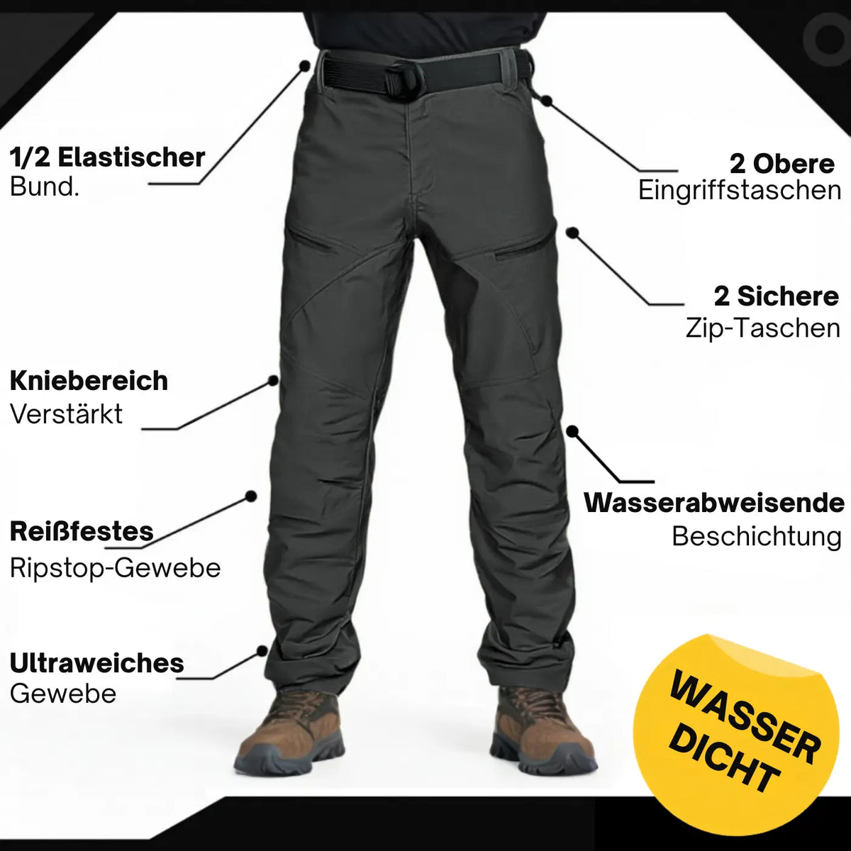 Herren Stretch-Tactical-Hose wasserabweisend