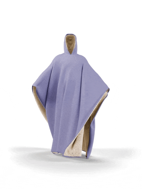 Gewichteter Cape-Hoodie – kuscheliger Baumwoll-Hoodie mit Kunstfellfutter