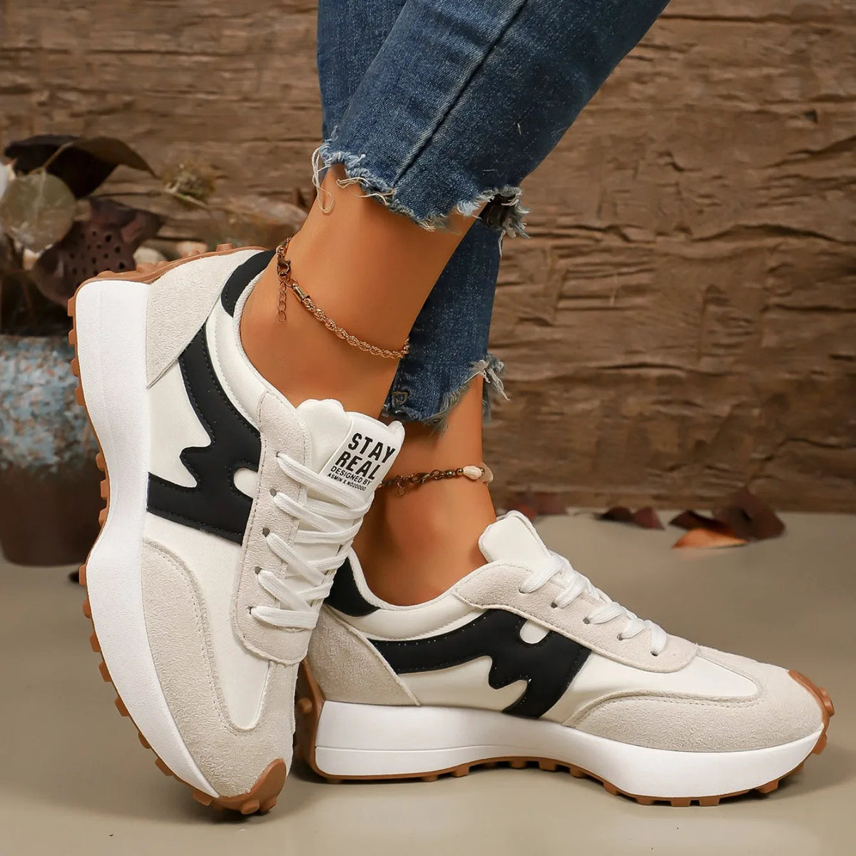 Damen Plateau-Sneaker mit Schnürung