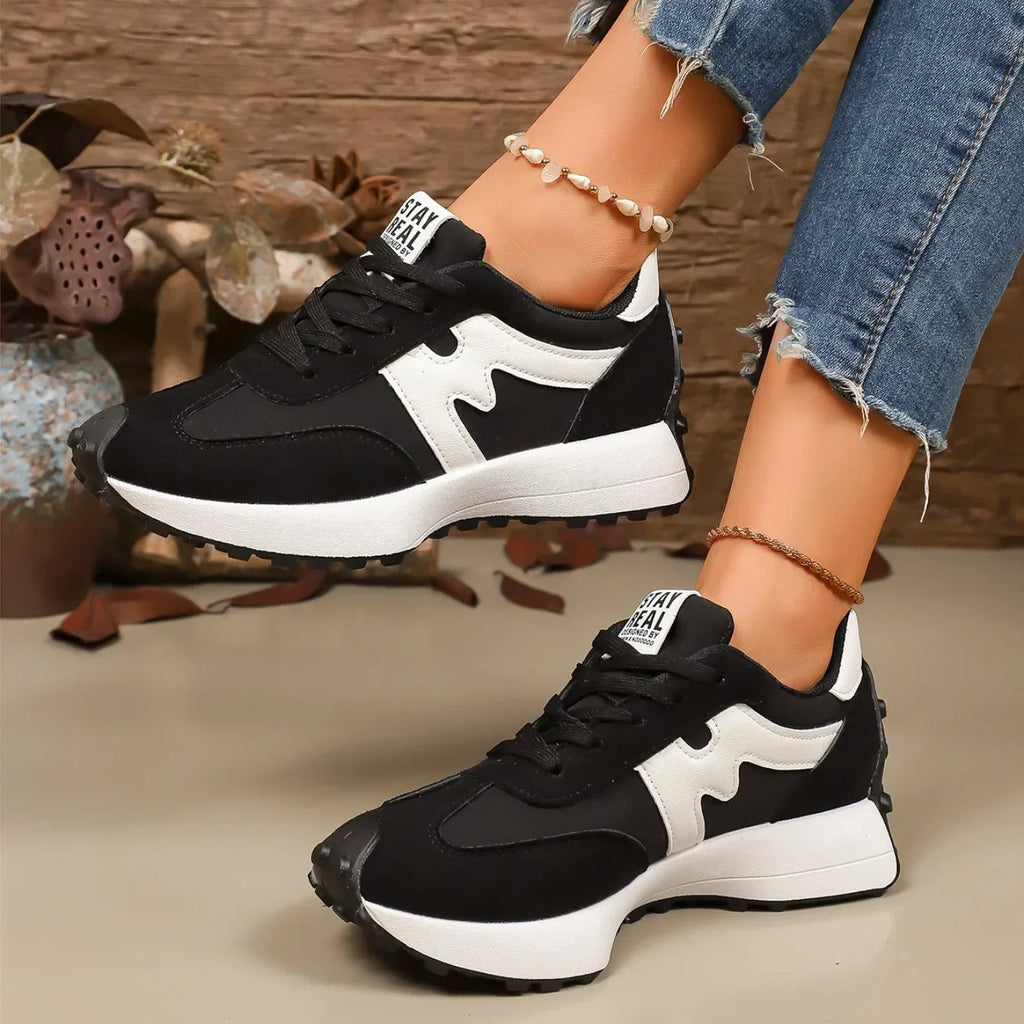 Damen Plateau-Sneaker mit Schnürung