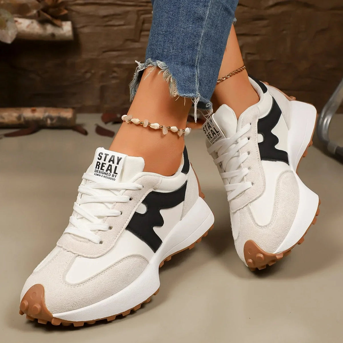Damen Plateau-Sneaker mit Schnürung