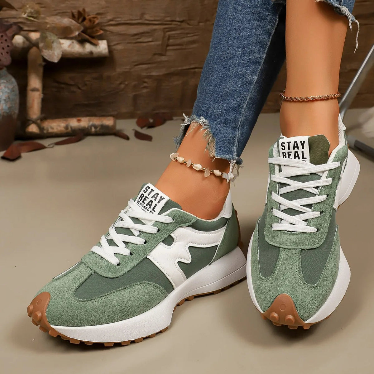 Damen Plateau-Sneaker mit Schnürung