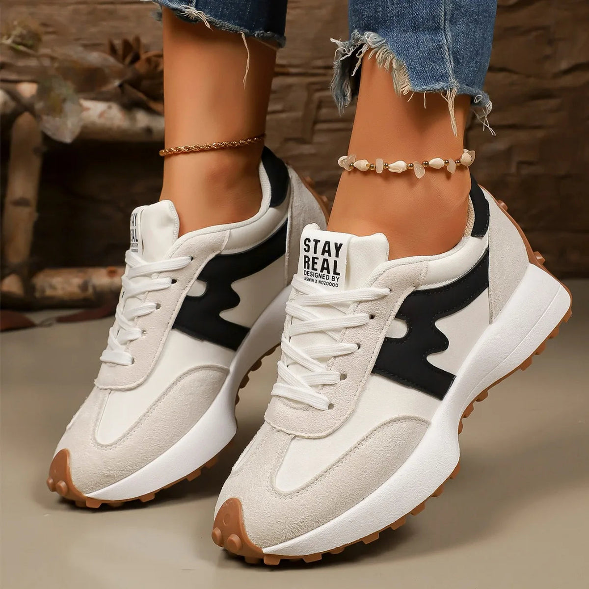 Damen Plateau-Sneaker mit Schnürung