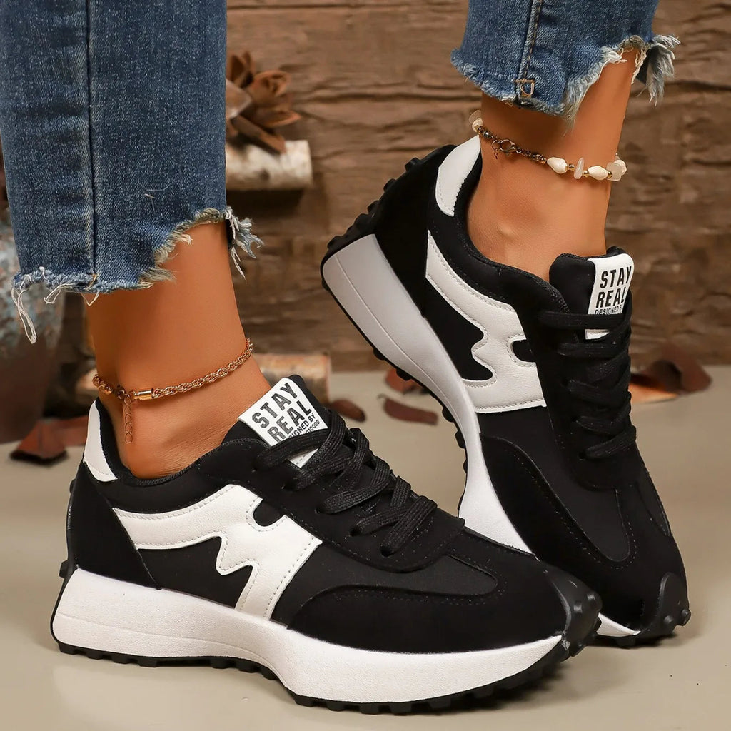 Damen Plateau-Sneaker mit Schnürung