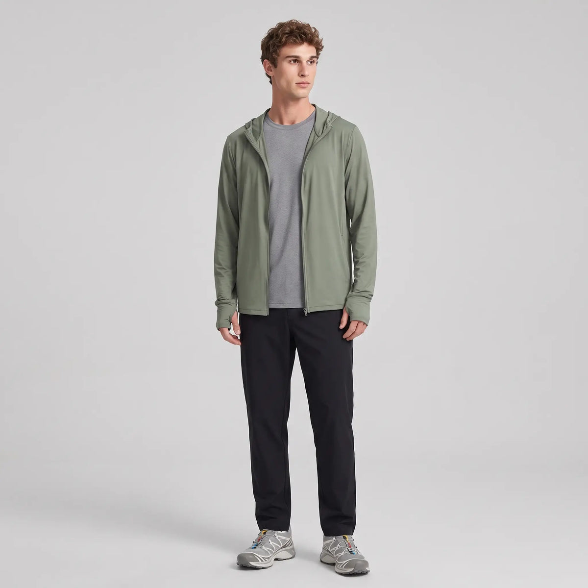 Herren Sonnenhoodie mit durchgehendem Reißverschluss – UPF 50+