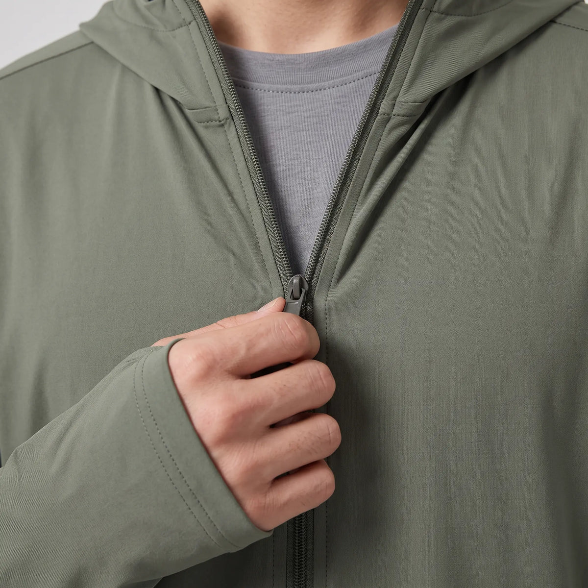 Herren Sonnenhoodie mit durchgehendem Reißverschluss – UPF 50+