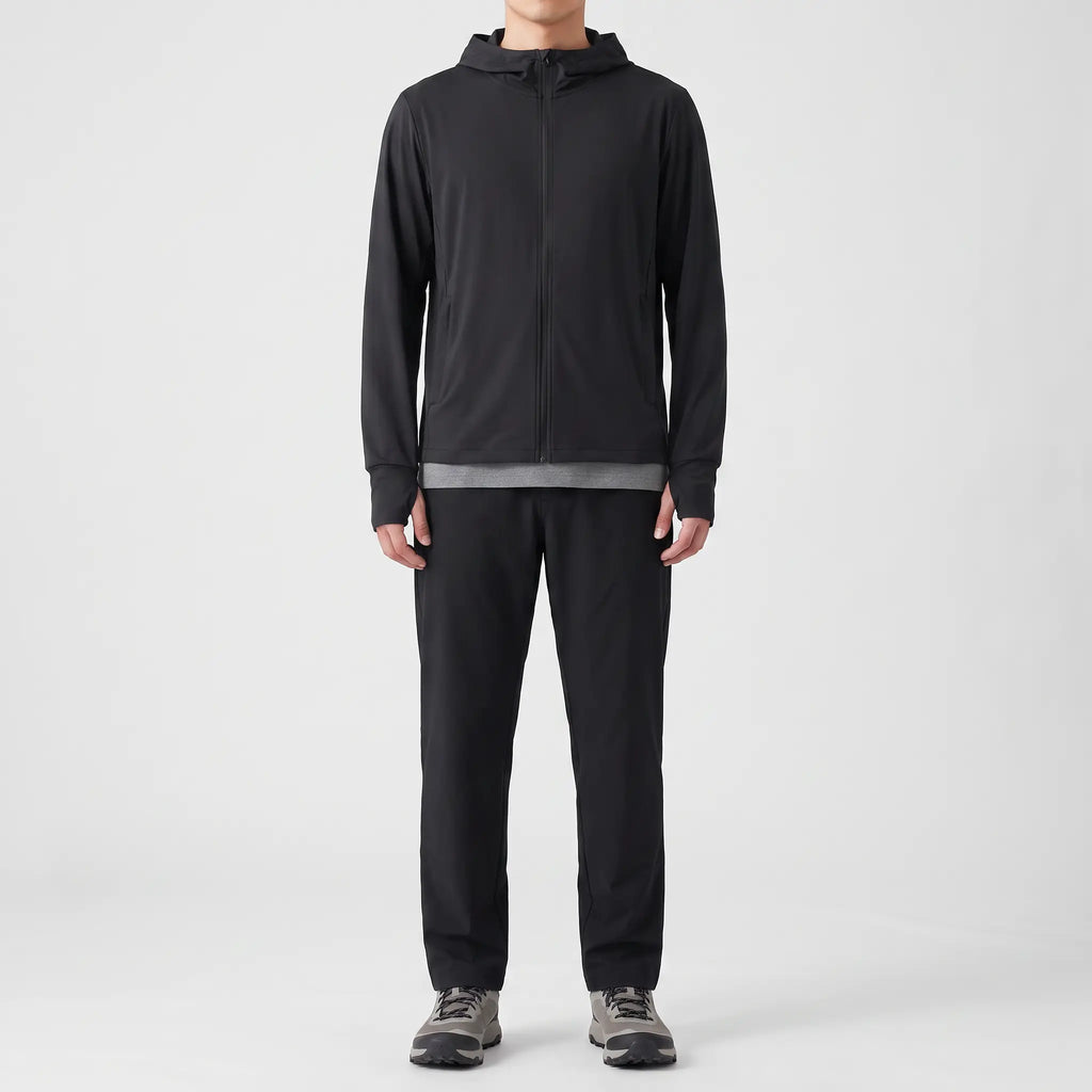 Herren Sonnenhoodie mit durchgehendem Reißverschluss – UPF 50+
