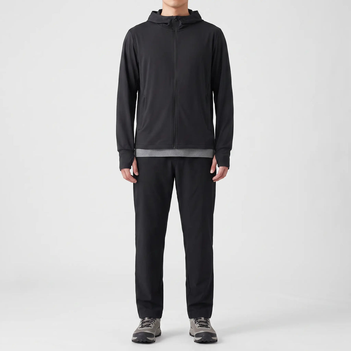 Herren Sonnenhoodie mit durchgehendem Reißverschluss – UPF 50+