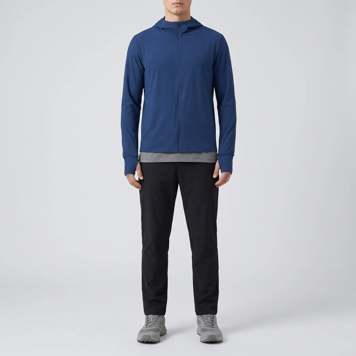 Herren Sonnenhoodie mit durchgehendem Reißverschluss – UPF 50+