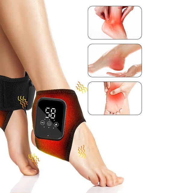 Kabelloser Fuß- und Knöchelmassager mit Wärmefunktion und digitalem Display
