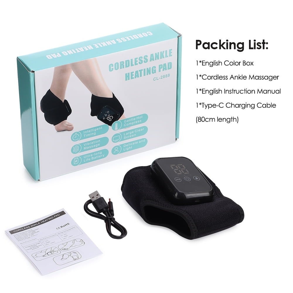 Kabelloser Fuß- und Knöchelmassager mit Wärmefunktion und digitalem Display
