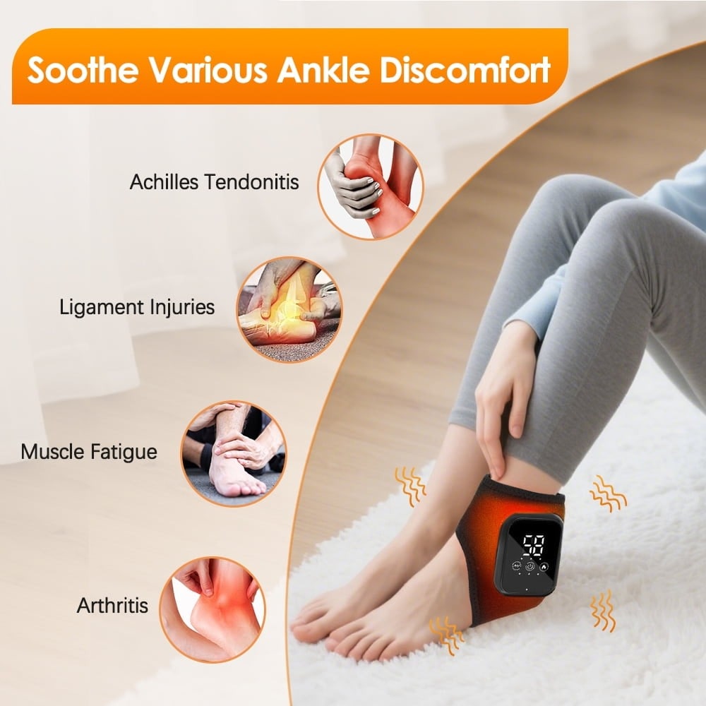 Kabelloser Fuß- und Knöchelmassager mit Wärmefunktion und digitalem Display