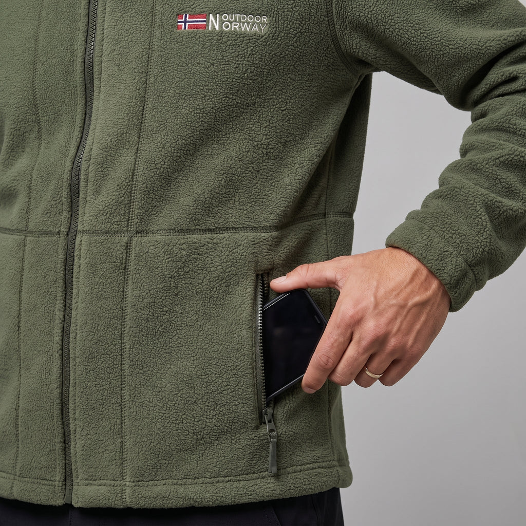 Herren Fleecejacke winddicht – mit Kapuze für Wandern und Spaziergänge