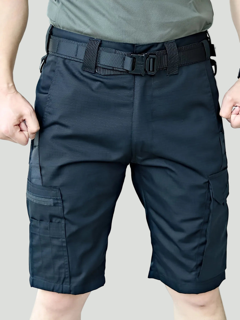 Herren Ripstop-Cargo-Shorts – lange Shorts mit Reißverschlusstasche
