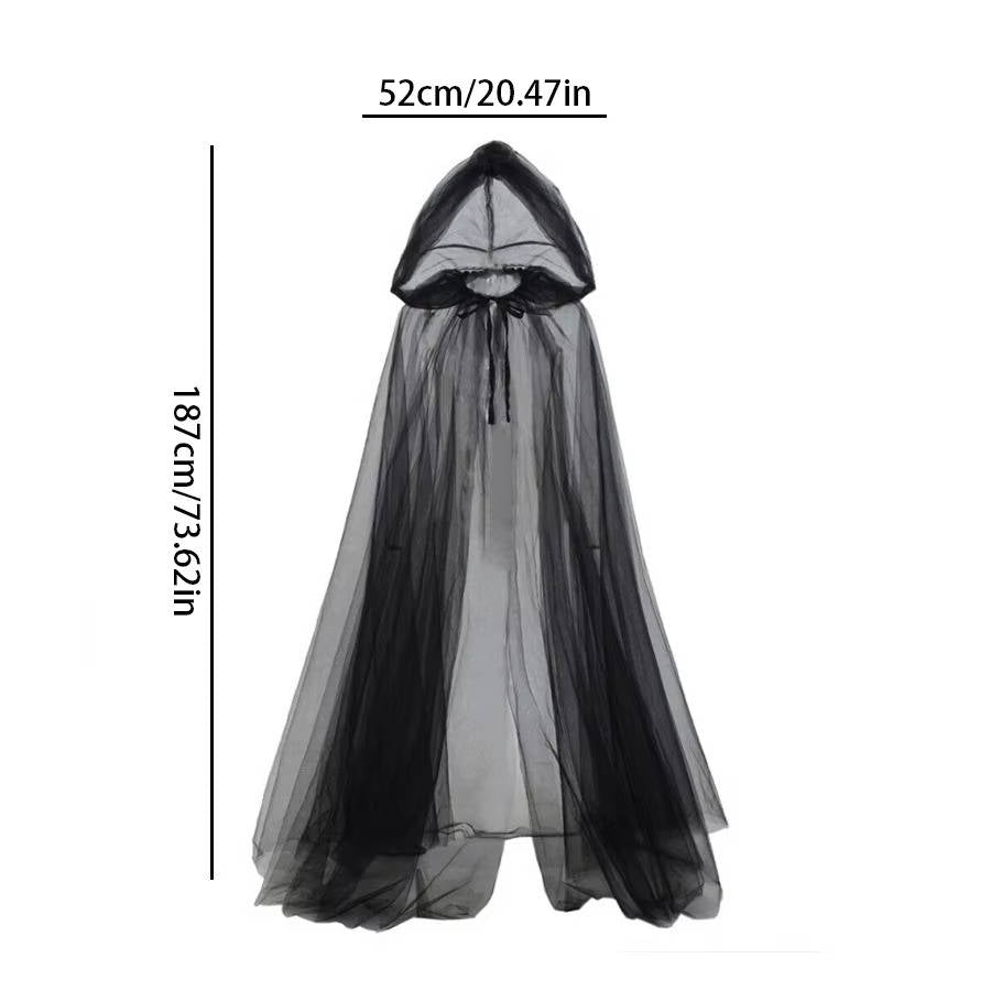 Halloween-Umhang mit Kapuze für Damen
