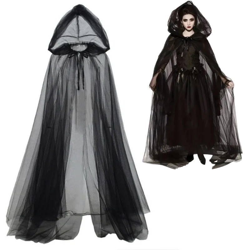 Halloween-Umhang mit Kapuze für Damen