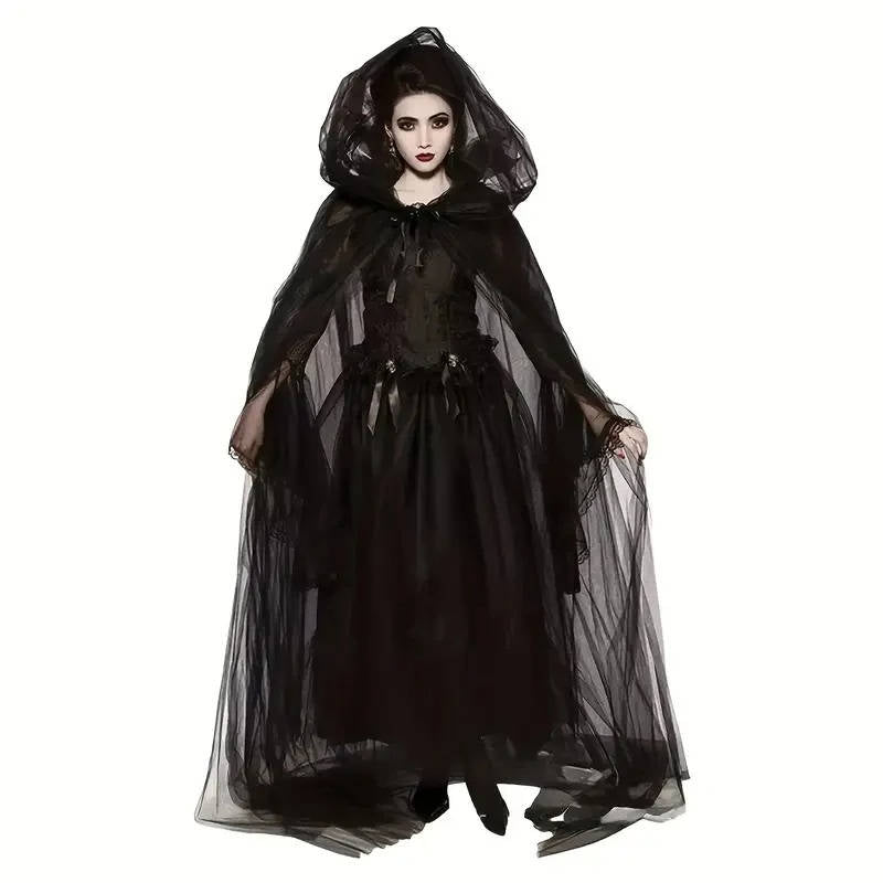 Halloween-Umhang mit Kapuze für Damen