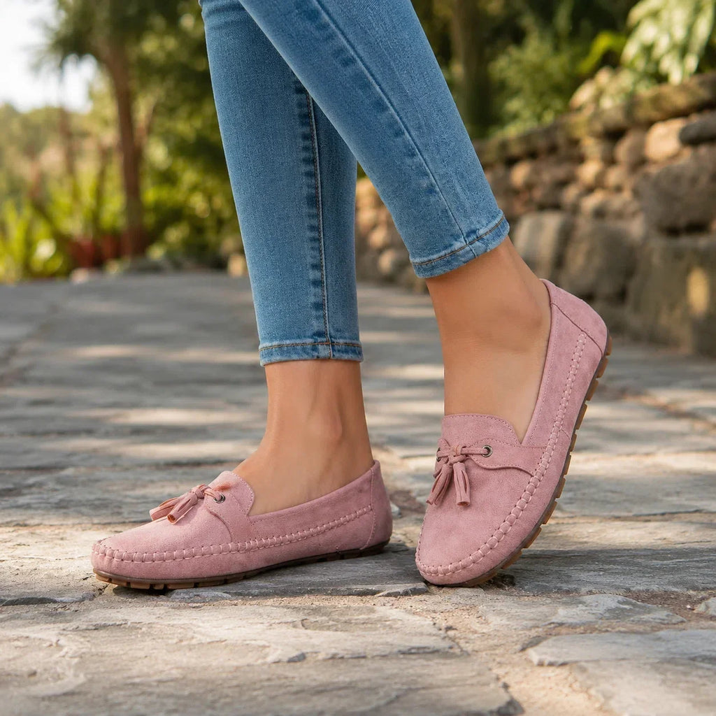 Damen-Komfort-Loafer aus Wildleder – extra weite Passform