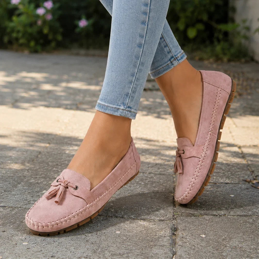 Damen-Komfort-Loafer aus Wildleder – extra weite Passform