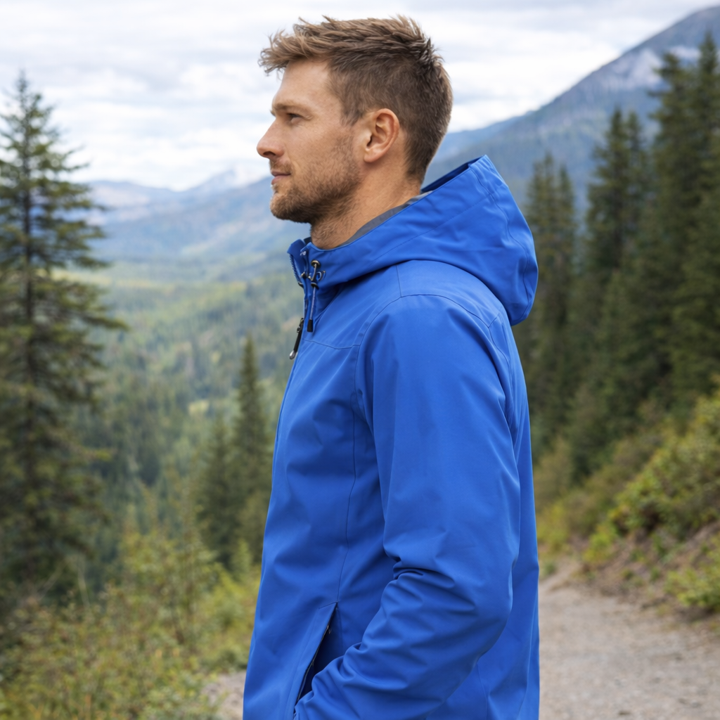 Leichte, wasserdichte Regenjacke mit Kapuze