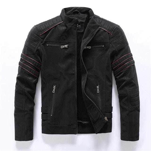 Kunstlederjacke mit Fleecefutter