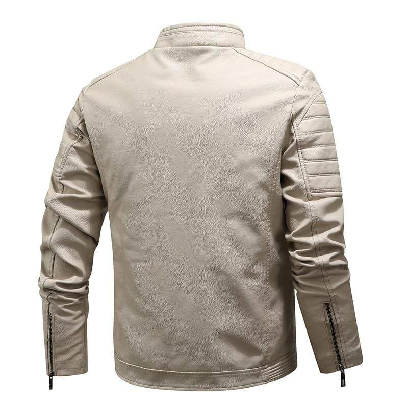 Tactical-Lederjacke mit Fleecefutter