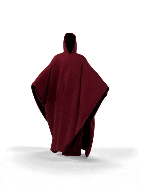 Gewichteter Cape-Hoodie – kuscheliger Baumwoll-Hoodie mit Kunstfellfutter