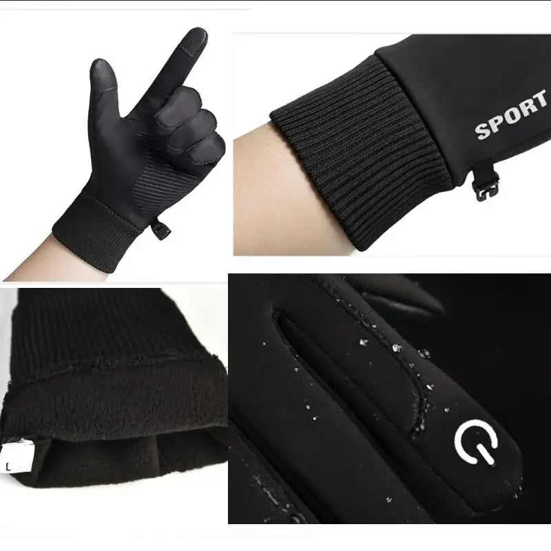 Wasserdichte Vollfinger-Fleece-Handschuhe mit Touchscreen