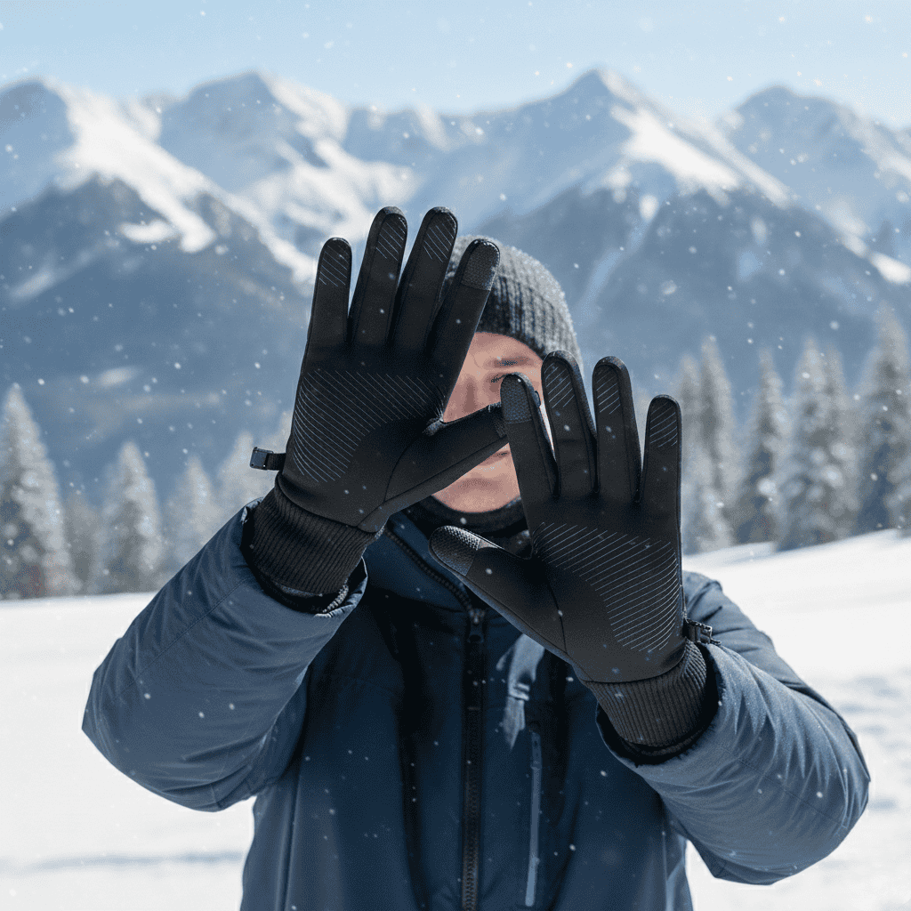 Wasserdichte Vollfinger-Fleece-Handschuhe mit Touchscreen