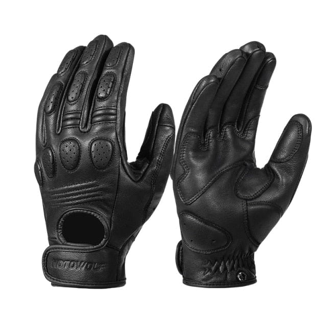 Retro-Motorradhandschuhe aus Schafsleder