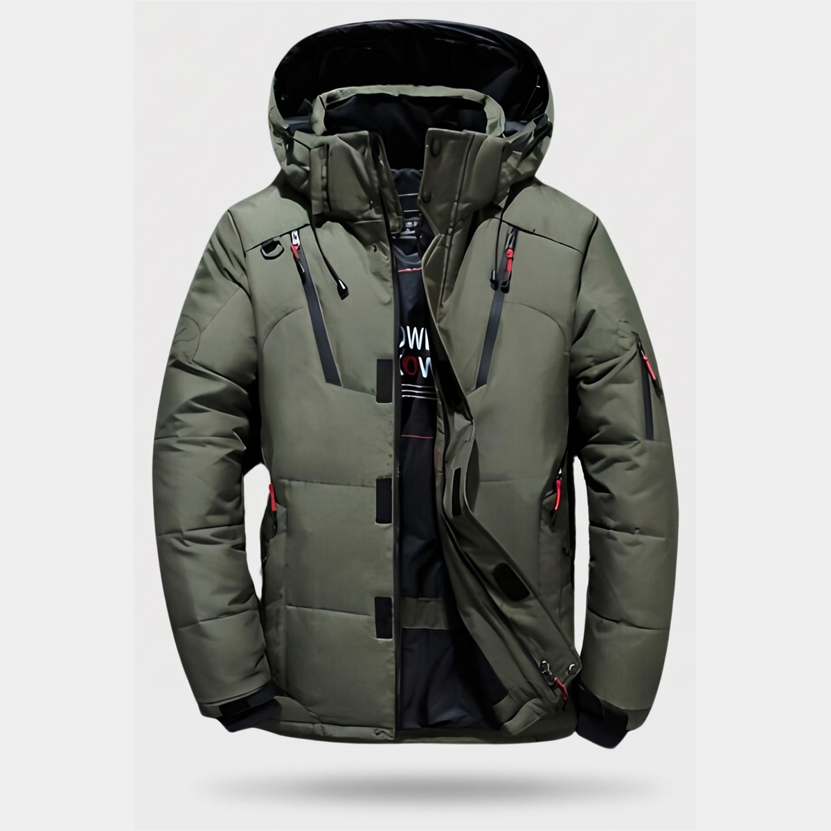 Herren Steppjacke mit 7 Taschen – Daunenjacke mit Kapuze für den Winter